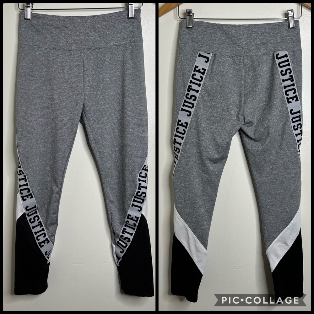 Justice Active Leggings Girls Size 18/20 Justice Logo in front &  back High Rise